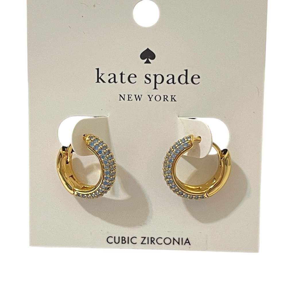 Kate Spade Mini Pavé Huggie Rise Gold Earrings - NWT *